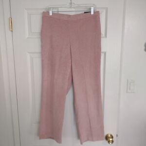 Alfred Dunner Soft Pink Corduroy Elastic Waist Wide Leg Pants